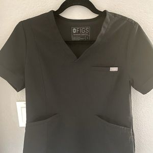 Figs Zinga S Black Scrub Top